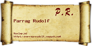 Parrag Rudolf névjegykártya